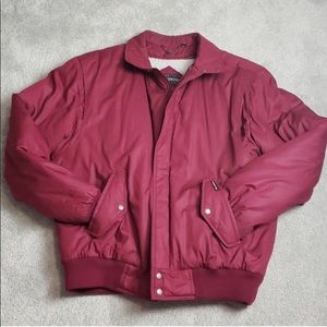 🌻 Vintage Burgundy Members Only Bomber Jacket w/ Zip Out Sherpa look Lining XLT